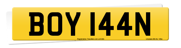 Registration number BOY 144N